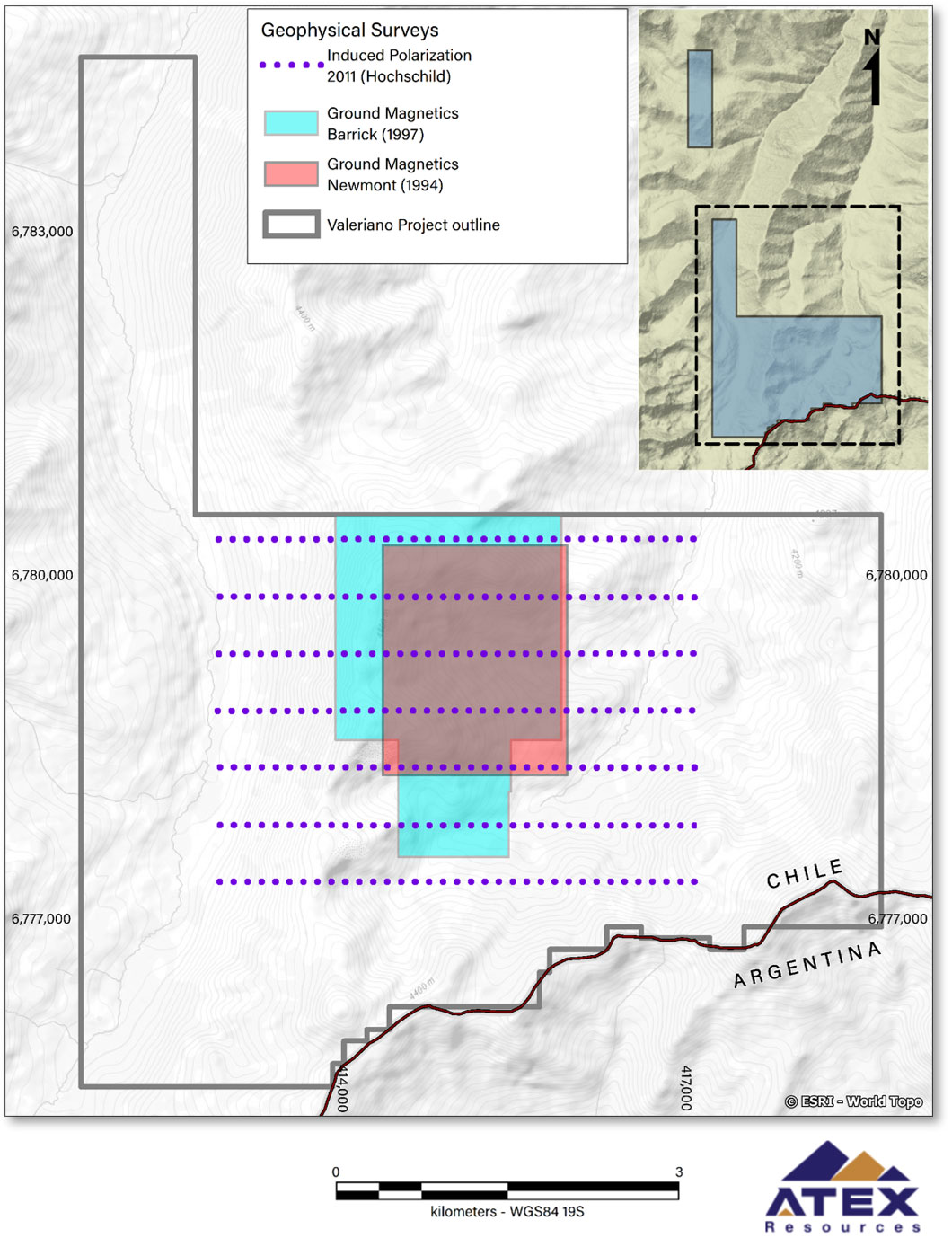 Figure 3: Areas Covered by Geophysical Surveys Pre-ATEX